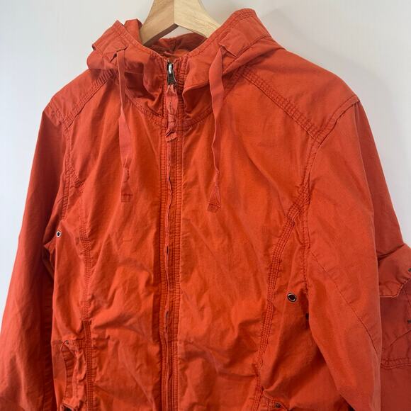Eddie Bauer Orange Spring Lightweight Full Zip Hooded Jacket Womens Large - Picture 5 of 16